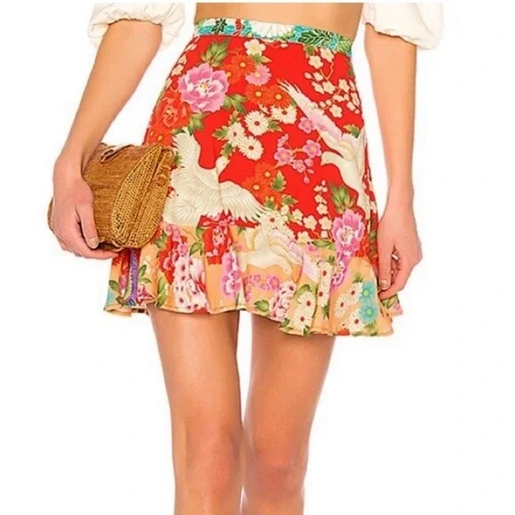 Spell and the gypsy collective vintage Delilah Ruby Mini Skirt M & S - Picture 1 of 8